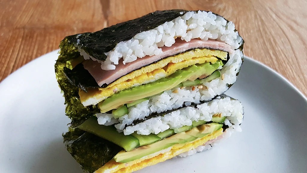 Breakfast Rice Sandwich with Quick-Pickled&nbsp;Cucumbers